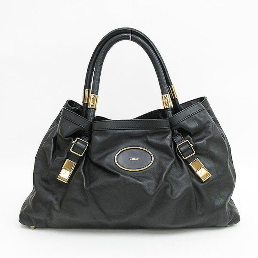 Chloe Bag Leather Shoulder Tote Victoria Black - Picture 2 of 11
